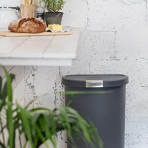 Curver Infinity 43.9 Liter / 13 Gallon Plastic Kitchen Trash Can with Foot Pedal and Locking Lid - Perfect for Household Use Indoor for Garbage Disposal or Recycling