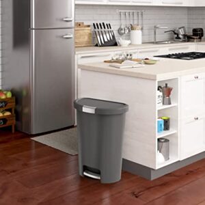 Curver Infinity 43.9 Liter / 13 Gallon Plastic Kitchen Trash Can with Foot Pedal and Locking Lid - Perfect for Household Use Indoor for Garbage Disposal or Recycling