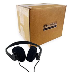 soundnetic sn06 disposable stereo limited use headphones, black, count of 100, pack of 1