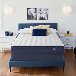 serta - 11" clarks hill plush queen mattress, comfortable, cooling, supportive, certipur-us certified,white/blue