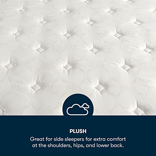 Serta - 11" Clarks Hill Plush Queen Mattress, Comfortable, Cooling, Supportive, CertiPur-US Certified,White/Blue