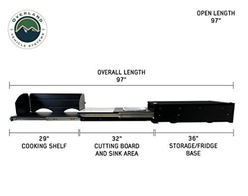 Overland Vehicle Systems OVS Camp Cargo Box Kitchen with Slide Out Sink, Cooking Shelf and Work Station