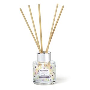 one fur all, pet house reed diffuser - long lasting pet odor oil diffuser - non-toxic eco-friendly reed diffuser set & diffuser sticks - air freshening scented diffuser for home (lavender green tea)