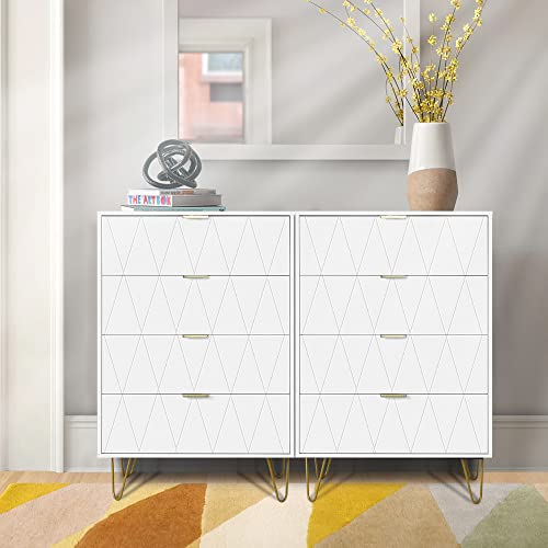 Scurrty 23.6'' 4 Drawer Dresser, Storage Cabinet, Tall Drawers Chest Organization for Closet, Bedroom, Office File Nightstand, Living Room, Entryway with 4 Metal Legs Anti-Tipping Device