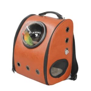 barn eleven portable travel pet carrier backpack,space capsule bubble design,waterproof handbag backpack for small and medium birds parrots budgerigar cockatiel