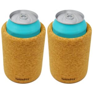 tahoebay cork can cooler insulators (2-pack) laser engraving and htv blanks for 12oz beer, soda, and seltzer water