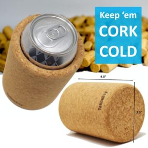 TahoeBay Cork Can Cooler Insulators (2-Pack) Laser Engraving and HTV Blanks for 12oz Beer, Soda, and Seltzer Water