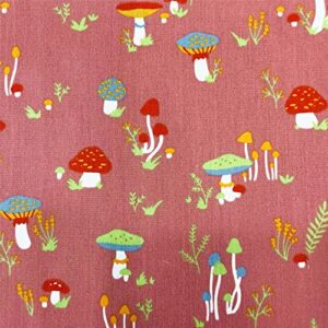 Mushroom Fabric Fat Quarters for Quilting,Cotton Printed Food Pattern Fabric Bundles 18x22,Botanical Woodland Theme SZRUIZFZ (6pcs)