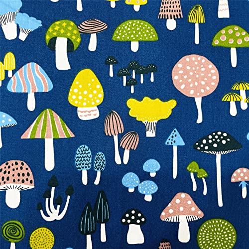 Mushroom Fabric Fat Quarters for Quilting,Cotton Printed Food Pattern Fabric Bundles 18x22,Botanical Woodland Theme SZRUIZFZ (6pcs)