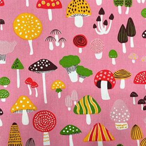 Mushroom Fabric Fat Quarters for Quilting,Cotton Printed Food Pattern Fabric Bundles 18x22,Botanical Woodland Theme SZRUIZFZ (6pcs)