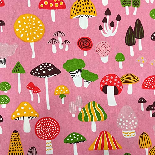 Mushroom Fabric Fat Quarters for Quilting,Cotton Printed Food Pattern Fabric Bundles 18x22,Botanical Woodland Theme SZRUIZFZ (6pcs)