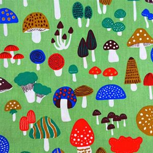 Mushroom Fabric Fat Quarters for Quilting,Cotton Printed Food Pattern Fabric Bundles 18x22,Botanical Woodland Theme SZRUIZFZ (6pcs)