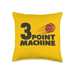 funny basketball player quotes three point mashine game player shooting hoops basketball throw pillow, 16x16, multicolor
