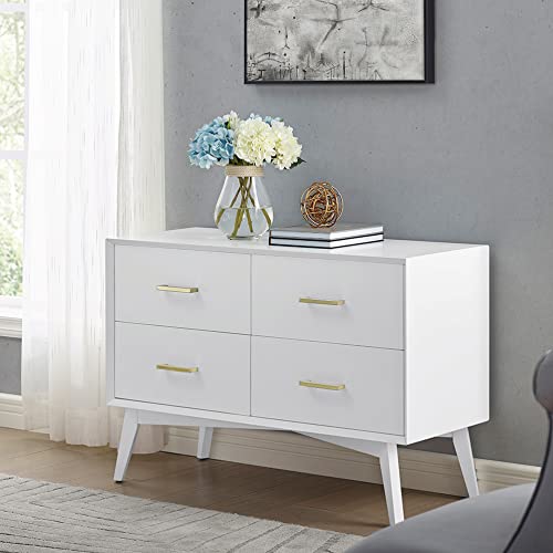 Classic Brands Canton 4 Drawer Wood Dresser - White