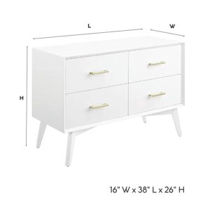 Classic Brands Canton 4 Drawer Wood Dresser - White