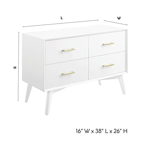 Classic Brands Canton 4 Drawer Wood Dresser - White