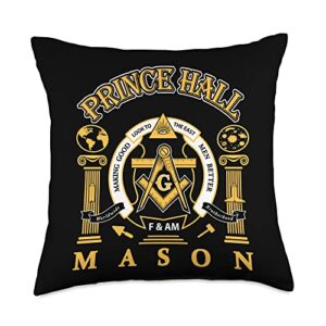 greats mason store greats prince hall masons presidents day gift throw pillow, 18x18, multicolor