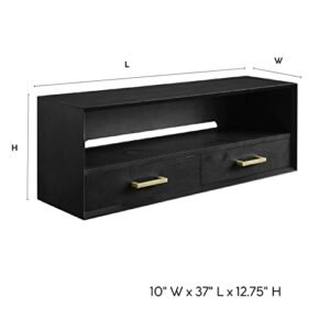 Classic Brands Canton 2 Drawer Top Storage Hutch, Black