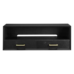 Classic Brands Canton 2 Drawer Top Storage Hutch, Black