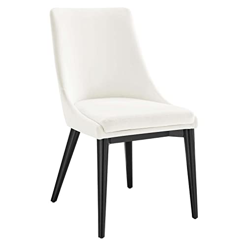 Modway Viscount Performance Velvet Dining Chair with White Finish EEI-5009-WHI