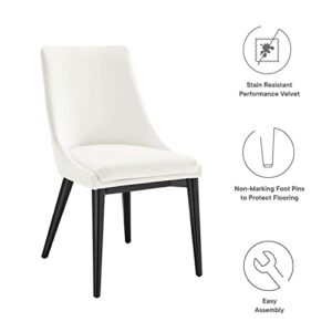 Modway Viscount Performance Velvet Dining Chair with White Finish EEI-5009-WHI