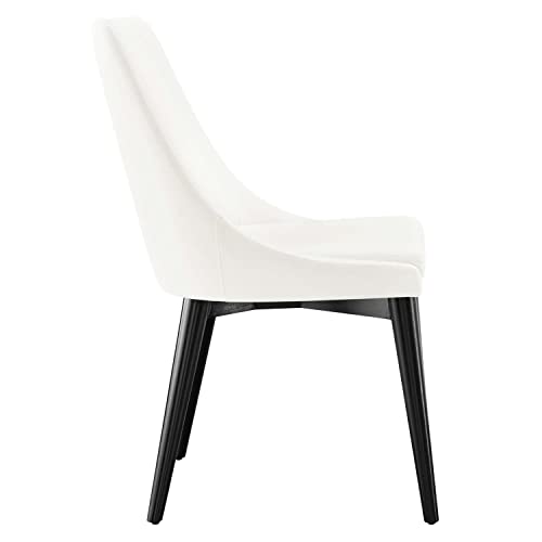 Modway Viscount Performance Velvet Dining Chair with White Finish EEI-5009-WHI