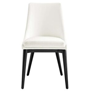 Modway Viscount Performance Velvet Dining Chair with White Finish EEI-5009-WHI