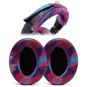 wc padz & bandz bundle - replacement earpads and headband cover for ath m50x and m series headphones | speed racer pack