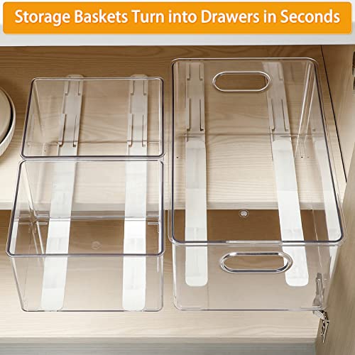 Summark 8 PCS Pull out Rail for Baskets or Bins.Storage and Organization Accessories for Cabinet,Shelves.DIY Drawer Organizers Slides