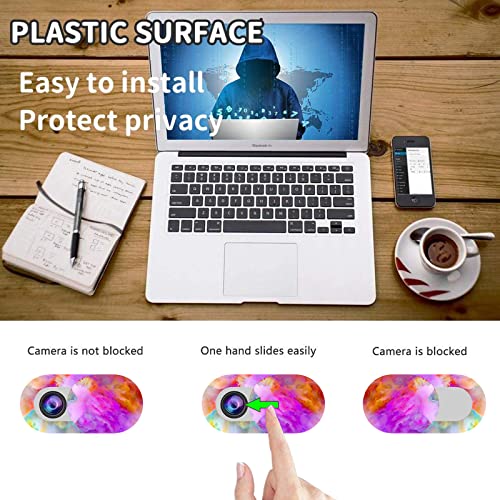 Webcam Cover Slide, Ultra-Thin 0.023inch Laptop Camera Cover Slide, 6 Pack Computer Camera Cover Slide for MacBook Air/IPad/PC/Phone, Protect Privacy and Security - New Definition (Color Explosion)