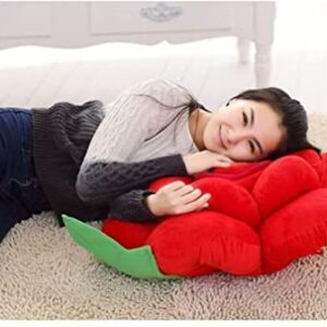 AZCHEN Flower Pillow Standard Throw Pillow Decorative Pillow Cushion Patio Furniture Cushions Home Chair Cushion (11.8inch, Red)