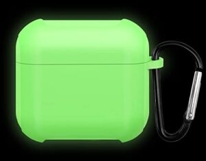 geiomoo silicone case compatible with skullcandy indy evo, protective cover with carabiner (only for indy evo luminous green)