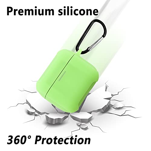 Geiomoo Silicone Case Compatible with Skullcandy Indy Evo, Protective Cover with Carabiner (Only for Indy Evo Luminous Green)