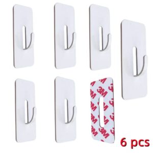 ruisheng 3M Hooks Adhesive Hooks Stick on Wall Hooks Door Hooks Waterproof Metal Traceless Hooks Strips White Towel Hooks Damage-Free Utility Hooks 18 Pack (Arc)