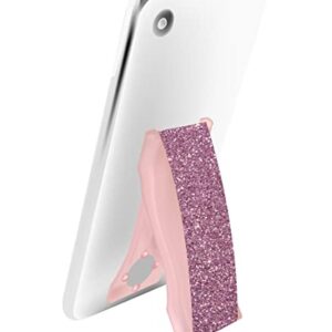 LoveHandle PRO Premium Phone Grip - Phone Strap - Magnetic Phone Mount and Kickstand for Smartphone and Tablet - Pink Glitter