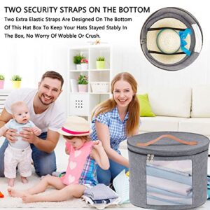 Hat Storage Boxes For Women And Men Storage With Lid Large Foldable Round Travel Decorative Hat Boxes Hat Box Hat Boxes For Men Storage