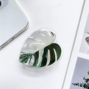 monstera philodendron anthurium leaf tropical aroid plant pop out phone grip holder accessory (albo monstera)