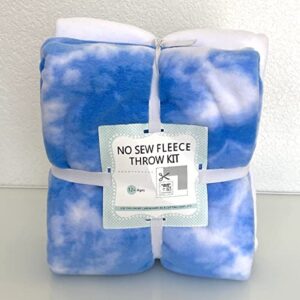 shibori tie dye anti-pill premium no-sew throw fleece fabric kit (50x60)