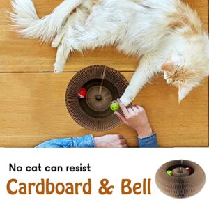 Dosanlues ﻿Cat Ball Toy, Foldable Cat Ball Track with 2 Cat Bell Balls, Magic Organ Cat Scratching Board Cat Toy for Indoor Cats Exercise, Cat Scratcher