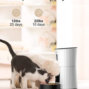 Petory Automatic Cat Feeders Wi-Fi - 4L Dry Food Dispenser for Cats and Dogs 10 Meals per Day Smart Pet Feeder with Desiccant Bag Dual Power Supply 10S Voice Recorder