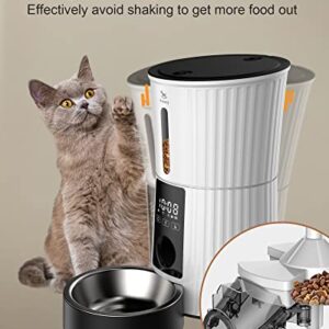 Petory Automatic Cat Feeders Wi-Fi - 4L Dry Food Dispenser for Cats and Dogs 10 Meals per Day Smart Pet Feeder with Desiccant Bag Dual Power Supply 10S Voice Recorder