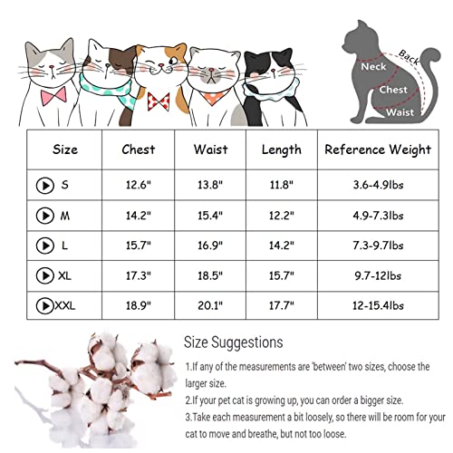 Sphynx Cat Summer Clothes for Cats Only Soft Cotton Vest Breathable Printing Kitten Shirts for Sphynx, Cornish Rex, Devon Rex, Peterbald (M (4.9-7.3lbs), Blue Floral)