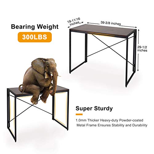 XRESLUCO Desk, Computer Desk 39", Folding Desk Easy to Assemble, Small Office Desk for Small Spaces/Home Office