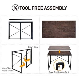 XRESLUCO Desk, Computer Desk 39", Folding Desk Easy to Assemble, Small Office Desk for Small Spaces/Home Office