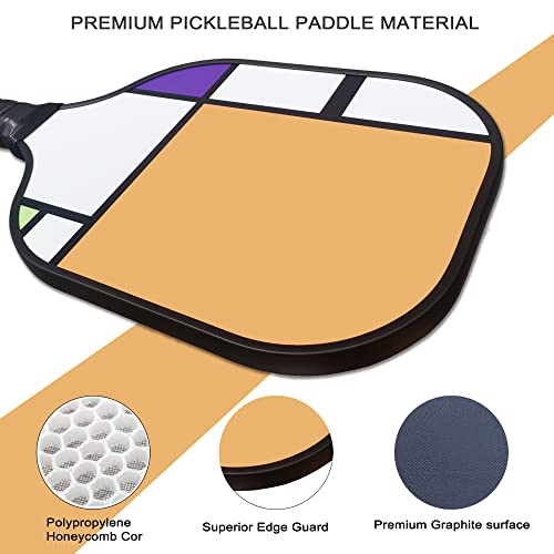Pickleball Paddles - Pickleball Set of 4 Paddles,Pickle Ball raquette Set 4 Graphite Pickleball Rackets Set Includes Paddle Set of 4, 4 Balls,1 Bag & 4 Pickleball Grip