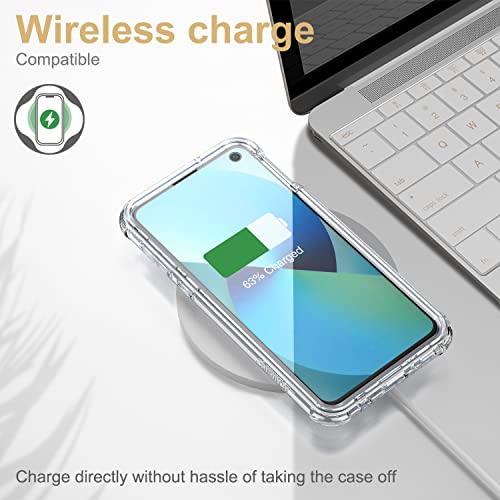 SURITCH Clear Case for Samsung Galaxy S10e,【Built in Screen Protector】【Support Wireless Charging】Hybrid Protection Hard Shell+Soft TPU Bumper Rugged Case Shockproof for Samsung S10e 5.8" (Clear frame)