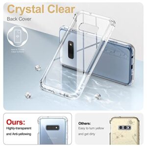 SURITCH Clear Case for Samsung Galaxy S10e,【Built in Screen Protector】【Support Wireless Charging】Hybrid Protection Hard Shell+Soft TPU Bumper Rugged Case Shockproof for Samsung S10e 5.8" (Clear frame)