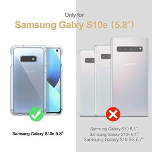 SURITCH Clear Case for Samsung Galaxy S10e,【Built in Screen Protector】【Support Wireless Charging】Hybrid Protection Hard Shell+Soft TPU Bumper Rugged Case Shockproof for Samsung S10e 5.8" (Clear frame)