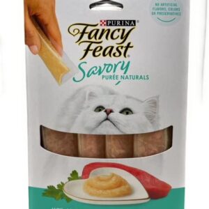 Fancy Feast Savory Purée Naturals With Natural Tuna In A Demi-Glace Cat Treats