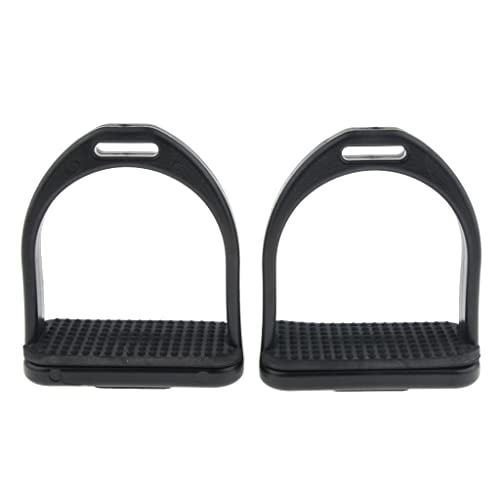 N/A Black Western Stirrups Safety Bendy Horse Riding Equestrian for Men Women Accessories (Color : As Shown, Size : One Size)